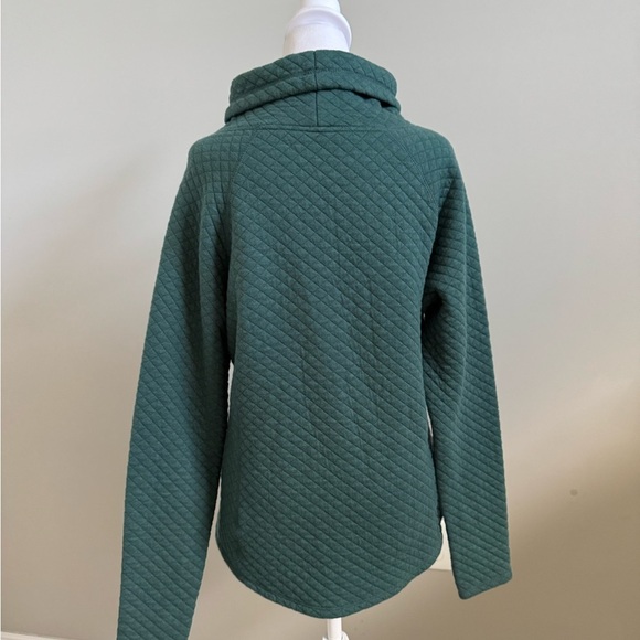Alaska Green Cowl Neck Sweatshirt with Quilted Texture and Pocket - Picture 3 of 8